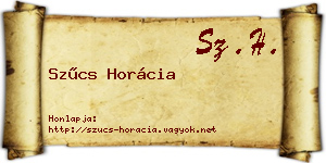 Szűcs Horácia névjegykártya